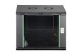 Szafa sieciowa wisząca DYNAmic 19" 9U rack 600x450, drzwi szyba, czarny, niedzielona, złożona, 60kg - 2886715