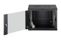 Szafa sieciowa wisząca DYNAmic 19" 9U rack 600x450, drzwi szyba, czarny, niedzielona, złożona, 60kg - 2839461