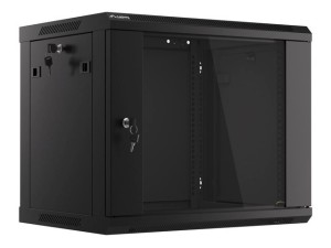 Szafa jednosekcyjna Lanberg WF01-6409-10B (9U; 502mm / 600mm / 450 mm; wisząca; Szklane; 19''; kolor czarny)