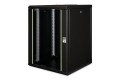 Szafa sieciowa wisząca Unique 19" 16U rack 600x600, drzwi szyba, czarny, niedzielona, złożona, 100kg - 2809659
