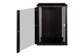 Szafa sieciowa wisząca Unique 19" 16U rack 600x600, drzwi szyba, czarny, niedzielona, złożona, 100kg - 2901535