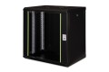 Szafa sieciowa wisząca Unique 19" 12U rack 600x450, drzwi szyba, czarny, niedzielona, złożona, 100kg - 2799296
