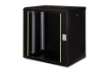 Szafa sieciowa wisząca Unique 19" 12U rack 600x450, drzwi szyba, czarny, niedzielona, złożona, 100kg - 2809679