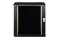 Szafa sieciowa wisząca Unique 19" 12U rack 600x450, drzwi szyba, czarny, niedzielona, złożona, 100kg - 2839472