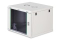 Szafa sieciowa wisząca DYNAmic 19" 9U rack 600x600, drzwi szyba, szary, niedzielona, złożona, 60kg - 2839377
