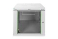 Szafa sieciowa wisząca DYNAmic 19" 9U rack 600x600, drzwi szyba, szary, niedzielona, złożona, 60kg - 2734987