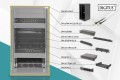 Zestaw sieciowy 10": szafa wisząca 12U, półka, listwa zasilająca, 8-port switch, panel kat.6, czarny - 2809771