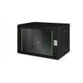 Digitus Szafa sieciowa wisząca Unique 19" 7U rack 600x450, drzwi szyba, czarny, niedzielona, złożona, 100kg - 2765526