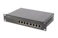 Zestaw sieciowy 10 cali: szafa wisząca 9U, półka, listwa zasilająca, 8-port switch, panel kat.6, czarny - 2839494