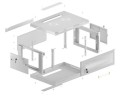 SZAFA INSTALACYJNA RACK WISZĄCA 19" 4U 600X450 SZARA DRZWI PERFOROWANE LANBERG (FLAT PACK) - 2901682