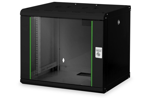 Digitus Szafa sieciowa wisząca Unique 19" 9U rack 600x450, drzwi szyba, czarny, niedzielona, złożona, 100kg - 2237875
