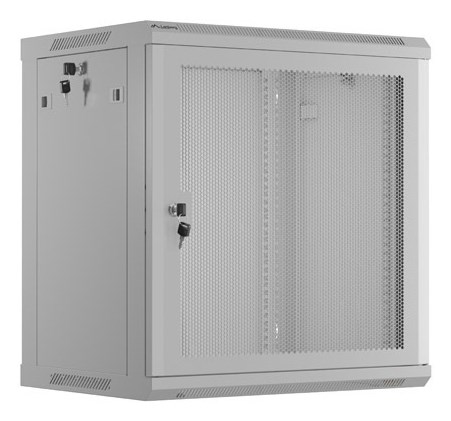 Szafa instalacyjna RACK wisząca 19" 12U 600X450 szara drzwi perforowane Lanberg (flat pack) - 2465611