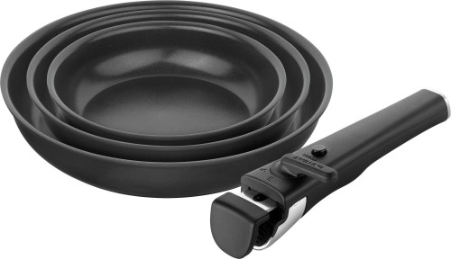 ZWILLING UNLOCK Zestaw 3 patelni ceramicznych + uchwyt - czarny - 2905820