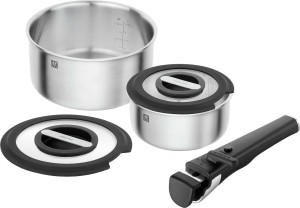 ZWILLING UNLOCK Zestaw 2 garnków z pokrywkami + uchwyt