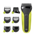 Golarka elektryczna Braun Series 3 Shave&Style 300BT, maszynka do golenia dla mężczyzn, Volt zielony, golarka foliowa, zielony, przyciski, LED, ładowanie, zasilanie, AC/Bateria - 2905877