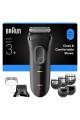 Braun 3000BT Bateria 5 7 mm Mokry & Suchy Czarny, Szary - 2905917