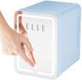 Mini lodówka z lusterkiem do makijażu LED ELLE 4L niebieska - 2906091