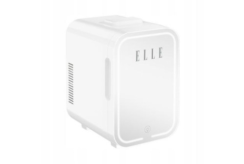 Mini lodówka z lusterkiem do makijażu LED ELLE 8L biała - 2906119