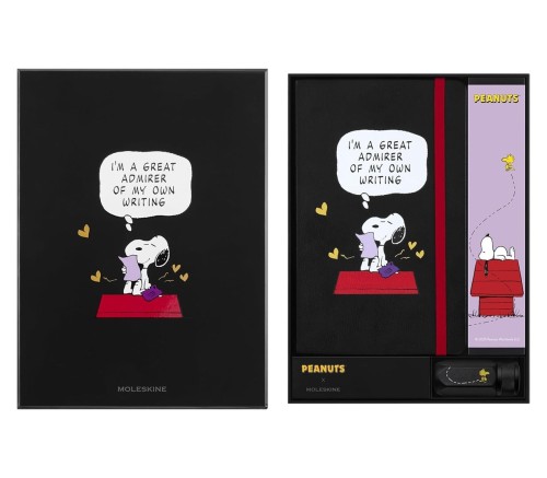 Moleskine Zestaw prezentowy Peanuts notatnik z kultową grafiką „Fistaszków” oraz 12 ołówków Blackwing z temperówką. - 2909318
