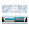 CARAN D'ACHE Kredki XMAS25 Alpine Frost, 9 dwustronnych kredek akwarelowych (oferujących 18 kolorów) oraz pędzelka, w mroźnym pudełku inspirowanym szwajcarskimi szczytami. - 2909444