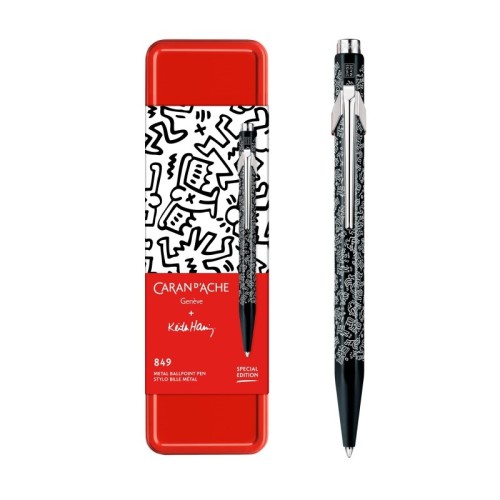 Caran d’Ache Długopis szwajcarski 849 Keith Haring, kolor czarny w metalowym pudełku - 2909638