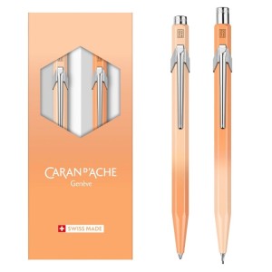 Caran d’Ache Zestaw Długopis szwajcarski 849 i ołówek automatyczny 844 Sunset Sky, kolor pomarańczowy.