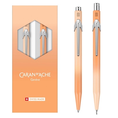 Caran d’Ache Zestaw Długopis szwajcarski 849 i ołówek automatyczny 844 Sunset Sky, kolor pomarańczowy. - 2909650