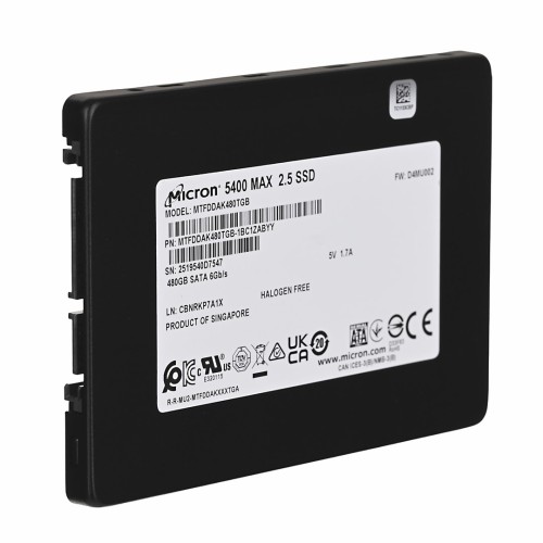 Dysk SSD Micron 5400 MAX 480GB SATA 2.5" MTFDDAK480TGB-1BC1ZABYYT (DWPD 5) Tray - 2910764
