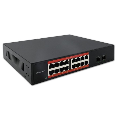 Qoltec Przełącznik sieciowy SWITCH Gigabit Ethernet | 16x RJ45 | 2x SFP | 1000 Mb/s - 2912467