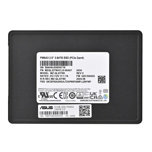Dysk SSD Samsung PM9A3 3.84TB U.2 NVMe Gen4 MZQL23T8HCLS-00A07 (DWPD 1) - 2924941