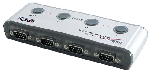 Lindy 42858 konwerter szeregowy/repeater/izolator USB 1.1 RS-232 Czarny, Srebrny - 2926101