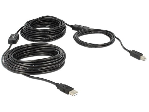 DeLOCK 20m, USB2.0-A - USB2.0-B kabel USB USB A USB B Czarny - 2926483