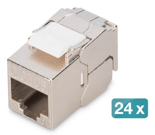 Digitus Kompaktowy moduł keystone CAT 6A, ekranowany, beznarzędziowy montaż. 24 szt. - 2926844