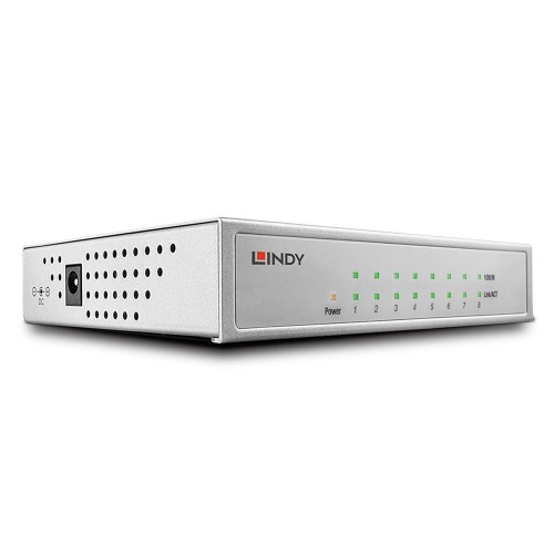 Lindy 25045 przełącznik sieciowy Zarządzany Gigabit Ethernet (10/100/1000) Obsługa PoE Srebrny - 2927207