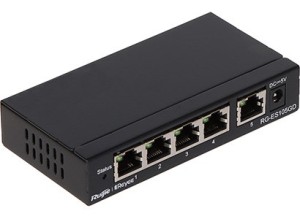 Ruijie Networks RG-ES105GD przełącznik sieciowy Nie zarządzany Gigabit Ethernet (10/100/1000) Czarny