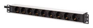 Digitus DN-95440 rozdzielacz zasilania PDU 9 x gniazdo sieciowe 1U Czarny, Srebrny