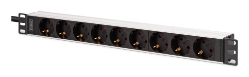 Digitus DN-95440 rozdzielacz zasilania PDU 9 x gniazdo sieciowe 1U Czarny, Srebrny - 2928486