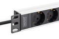 Digitus DN-95440 rozdzielacz zasilania PDU 9 x gniazdo sieciowe 1U Czarny, Srebrny - 2928489