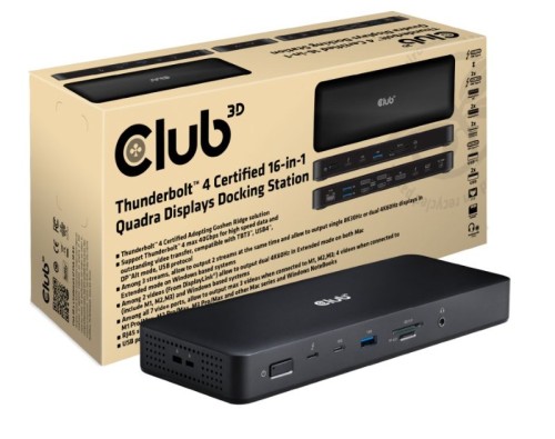 CLUB3D CSV-1583 stacja dokująca Przewodowa Thunderbolt 4 Czarny - 2929144