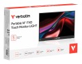 Verbatim Portable 14" FHD Touch Monitor LIGHT Przenośny monitor Czarny 35,6 cm (14") LCD 1920 x 1080 px - 2931443
