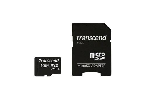 SD microSD Card   4GB Transcend SDHC Class10 w/adapter - 2934434