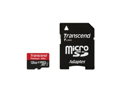 SD microSD Card 128GB Transcend SDXC UHS1 w/adapter - 2934483