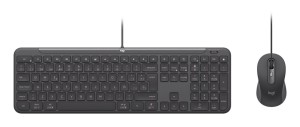Logitech 920-013343 klawiatura Dołączona myszka Dom/Biuro USB QWERTZ Niemiecki Grafitowy