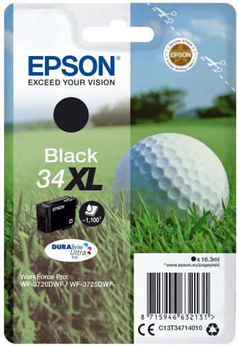 Epson Golf ball Singlepack Black 34XL DURABrite Ultra Ink - 2939616