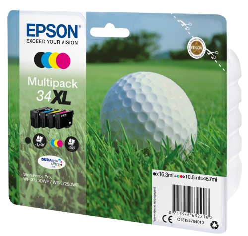 Epson Golf ball Multipack 4-colours 34XL DURABrite Ultra Ink - 2939629