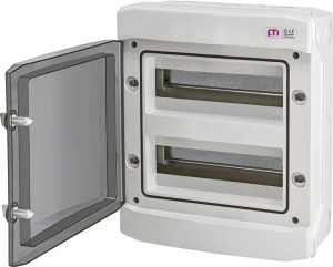 Rozdzielnia plastikowa NT 24M 2X12M IP65 IK07 384x319x144, drzwi dymne, biały, DIDO 1500VDC