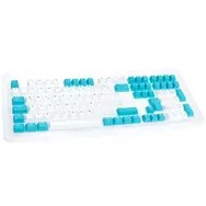 Ducky Keycap Set, PBT, ISO (DE) - weiß/blau - 2946385