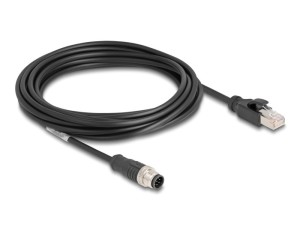DeLOCK Kabel M12 A-coded 8 pin, męski na RJ45 męski PVC, 5 m