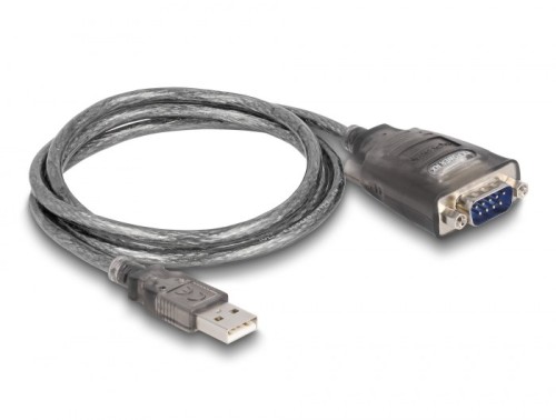 DeLOCK Adapter USB 2.0 Typu-A na 1 x złącze męskie szeregowe RS-232 D-Sub 9 pinów z wkrętami, 3 x LED, 1 m - 2947852