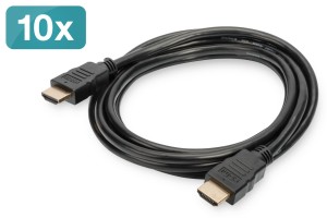 Digitus Kabel połączeniowy HDMI High Speed z Ethernetem, 10-pak